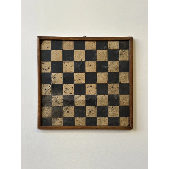 Antique Black-and-White Monochrome Game Board on Linoleum Tile, Circa 1910s-20s For Sale In New York - Image 6 of 18