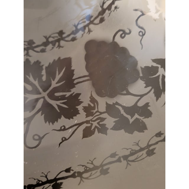 Antique Brass Wall Sconce With Frosted Glass Shade & Etched Floral Design For Sale - Image 10 of 12