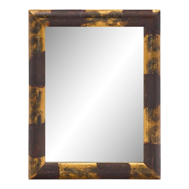 Wood and Gold Leaf Vintage Mirror For Sale