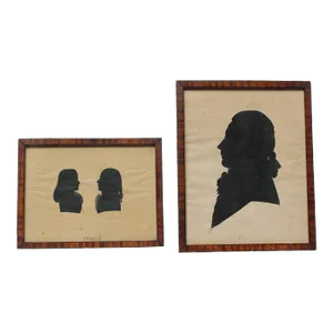 Set of Two Eighteenth Century American Antique Framed Silhouettes