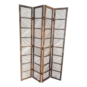 1960s Mid-Century Modern Rattan Room Divider Screen
