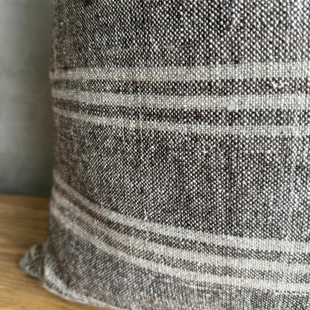 Vintage Rug Pillow Cover With Stripes For Sale In Los Angeles - Image 6 of 6