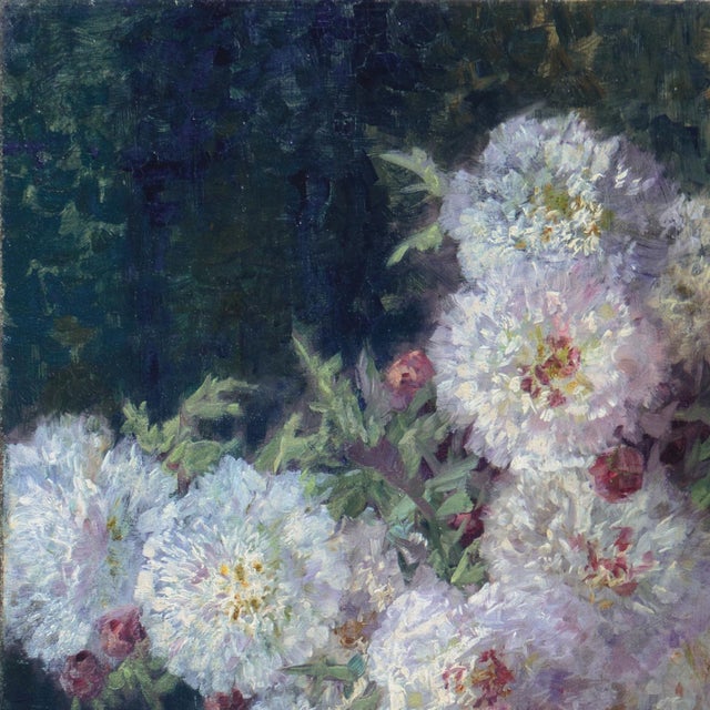 'Still Life of Dahlias' by Max Theodore Streckenbach, Circa 1900, German Floral Still Life For Sale In Monterey, CA - Image 6 of 14