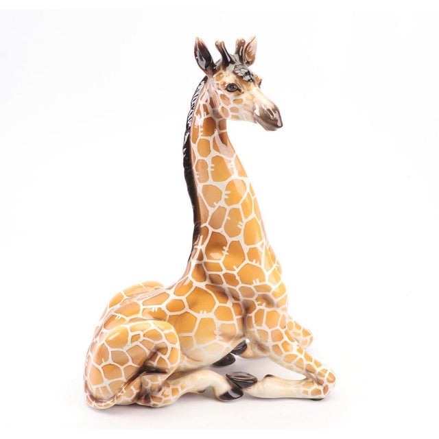 Italian Ceramic Kneeling Giraffe Figurine Chairish