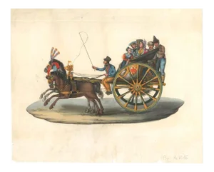 Carretto Siciliano (Sicilian Carriage) - Watercolor by M. De Vito - 1820 ca. 1820 c.a.