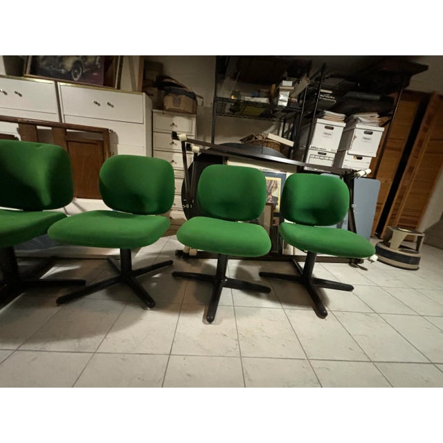 1980s Mid-Century Kelly Green Knoll Office Chairs - Set of 6