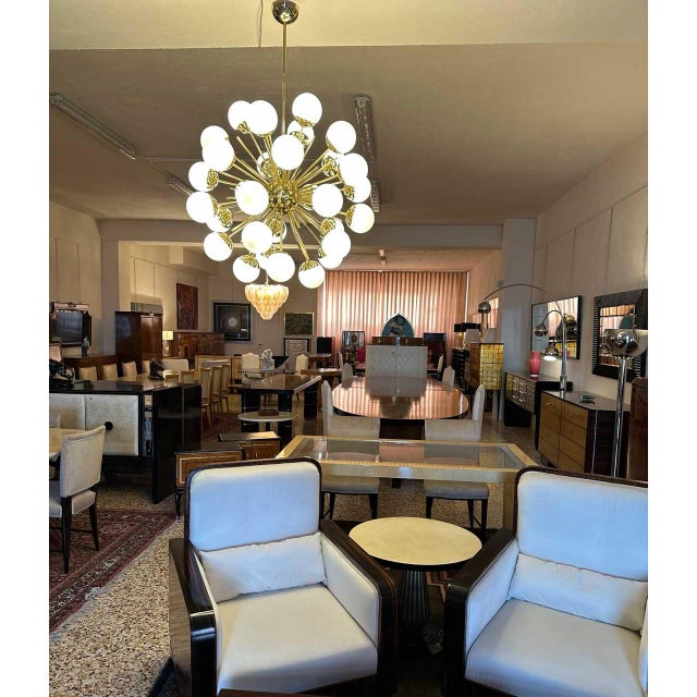 Mid-Century Modern Murano Glass and Brass Sputnik Chandelier, 2000s For Sale - Image 13 of 15