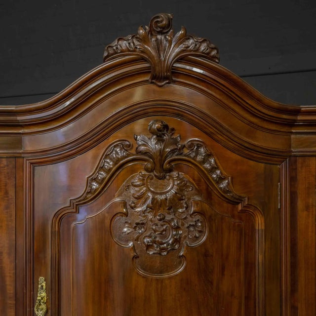 Wood Antique Victorian Mahogany Wardrobe For Sale - Image 7 of 17