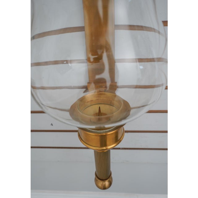 Pair Ethan Allen Brass Wall Sconce Candlesticks W. Globes Chairish