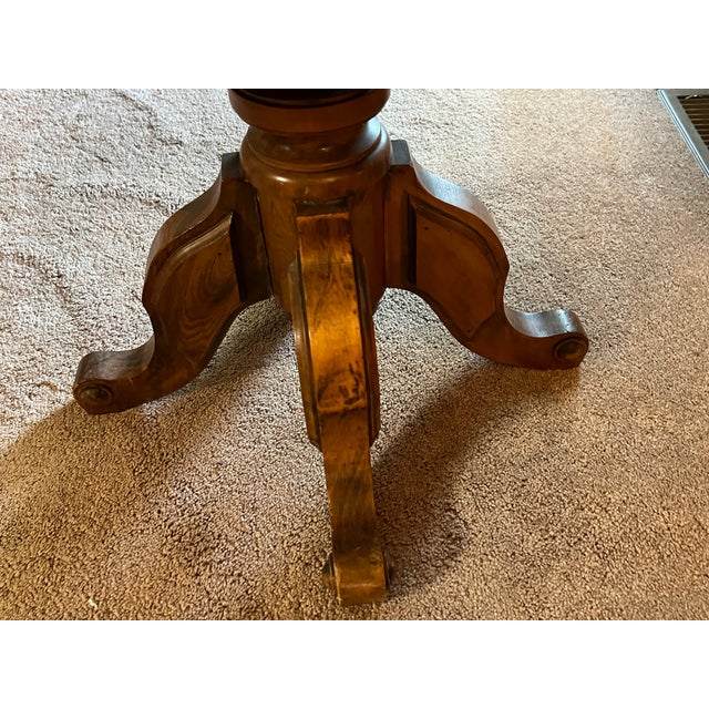 Victorian Antique 19th-Century George W. Archer Victorian Piano Stool With Cast Iron Swivel For Sale - Image 3 of 12