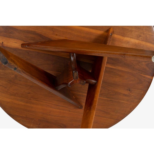 Arthur Espent Carpenter Three Leg Table Walnut Dining Table 1960 For Sale - Image 12 of 12