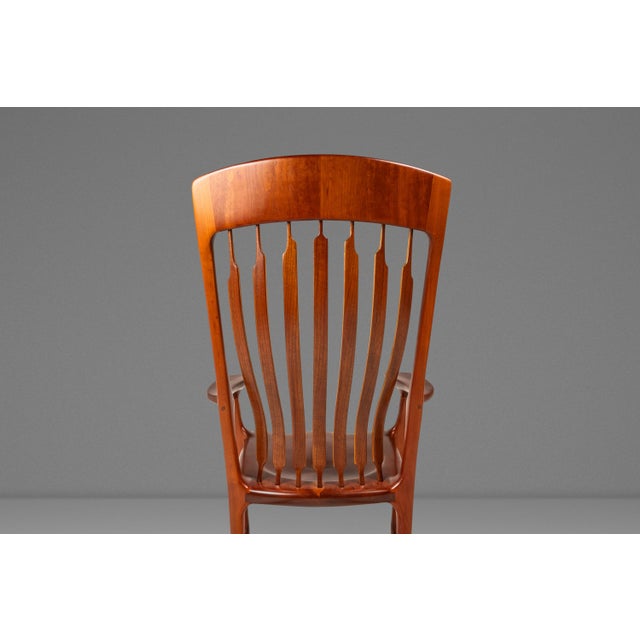 Studio Craft Sculptural Rocking Chair in Solid Cherry Wood Attributed to Hal Taylor After Sam Maloof and James Krenov, Usa, C. 1980's For Sale - Image 10 of 18