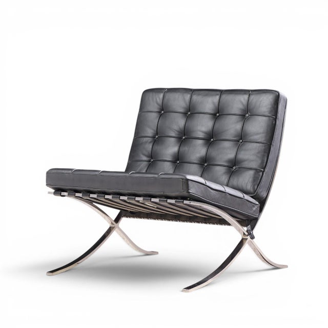 Mies Van Der Rohe for Knoll Mid Century Barcelona Chairs - Pair For Sale In Chicago - Image 6 of 13