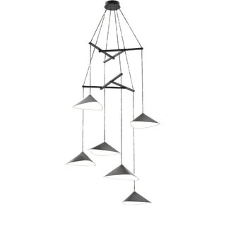 Emily V6 Group in Semi Matte Paint Pendant Light from Moss Objects For Sale
