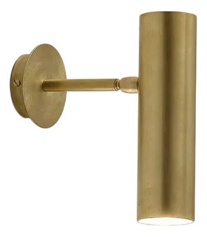 TF400 Wall Lamp in Satin Brass with Orientable Tubular Diffuser by Daluce