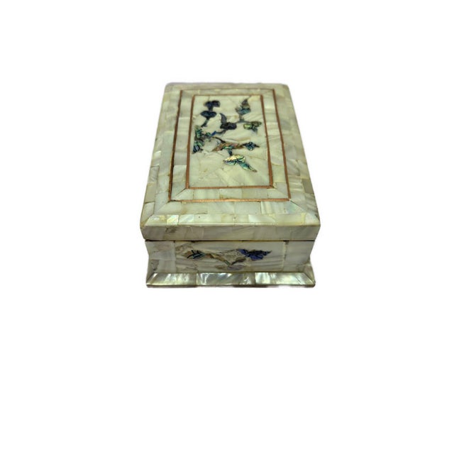 Mediterranean Handmade Mother of Pearl Jewelry Box – Egyptian Inlay Decor For Sale - Image 3 of 9