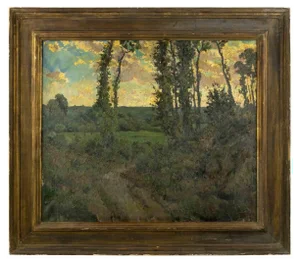 Gigi Comolli, Lombard Landscape, Oil Painting, 1928