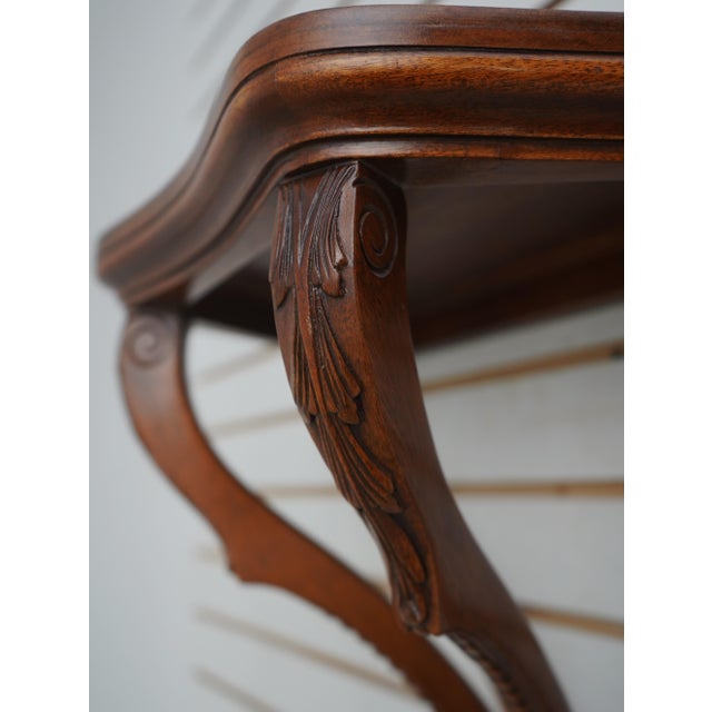 Wood 1990s Pair Carved Mahogany Bracket Wall Shelves For Sale - Image 7 of 10