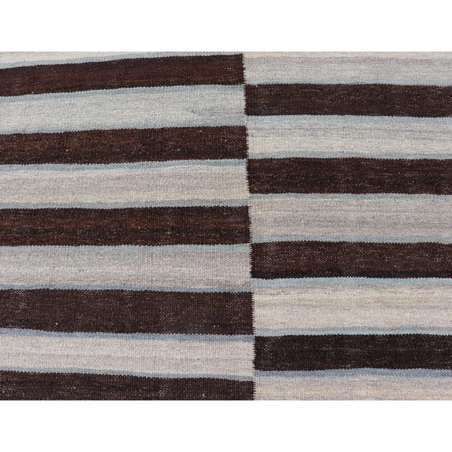 2010s Modern Kilim Rug by Keivan Woven Arts, Wool, Striped Design 8'9 X 11'9 For Sale - Image 5 of 13