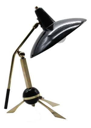 Brass and Black Metal Table Lamp by Gilardi & Barzaghi, Italy, 1950s