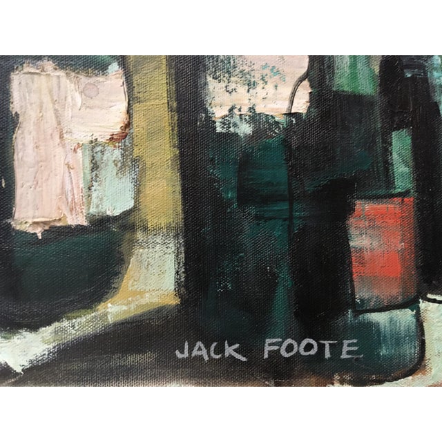 Jack Foote "Modern Hotel Scene" Oil on Canvas For Sale - Image 11 of 13