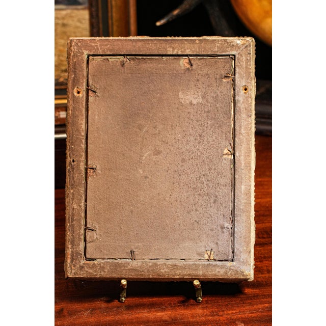 Colorful Antique French Gouache Portrait Painting of Man With Ornate Frame For Sale - Image 13 of 13