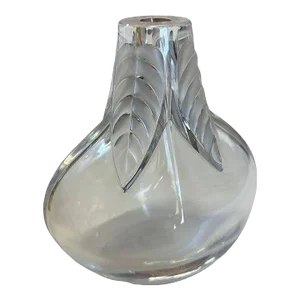 1970s Cut Crystal "Osumi" Art Glass Bud Vase by Marie Claude for Lalique