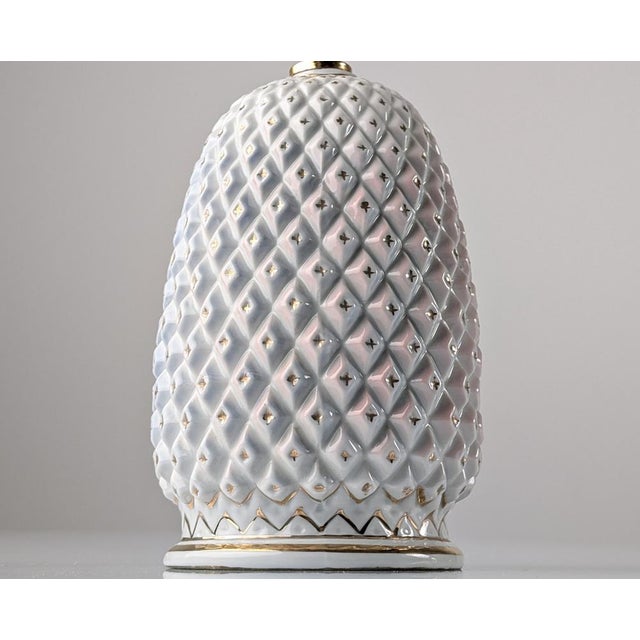 Exclusive porcelain table lamp made by the prestigious Capodimonte in the mid-20th century, this piece is a truly unusual...