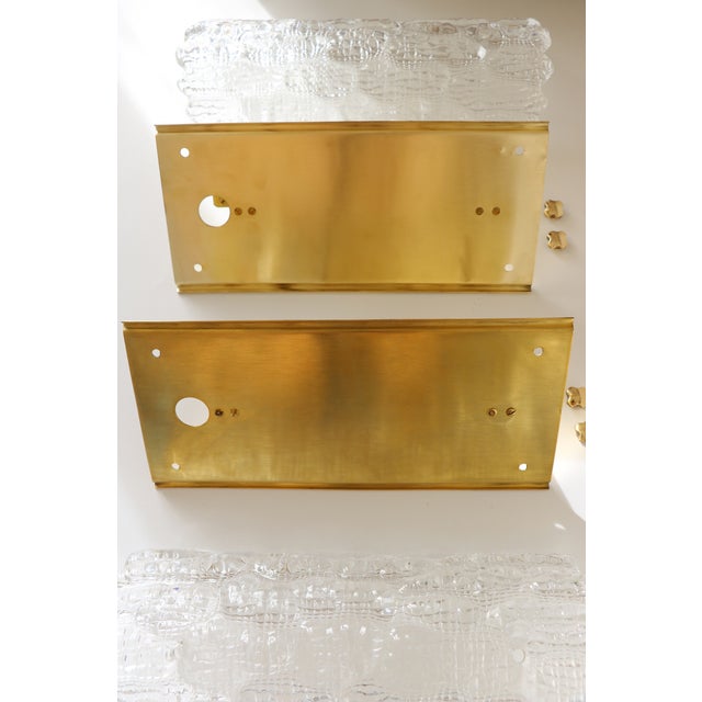 Metal Glass and Brass Wall Lights by Carl Fagerlund for Orrefors, 1960, Set of 2 For Sale - Image 7 of 15