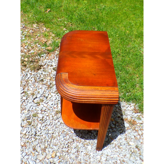 Vintage Art Deco Waterfall End Table Demilune Tripod Stand For Sale - Image 9 of 16