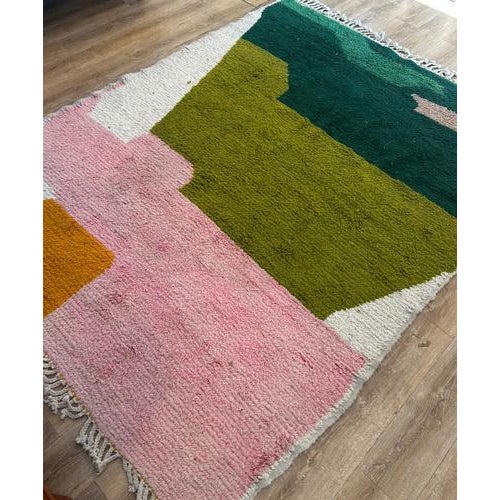Vintage Moroccan Rug in Pure Wool For Sale - Image 3 of 7