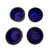 Antique Set of 4 Sterling Silver Cobalt Blue Glass Salt Cellar 1900 Footed Edwardian Victorian For Sale In Miami - Image 6 of 7