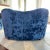 Mid-Century Modern 1950s Stunning Sapphire Blue Crushed Velvet Kidney Loveseat - Two Available For Sale - Image 3 of 11
