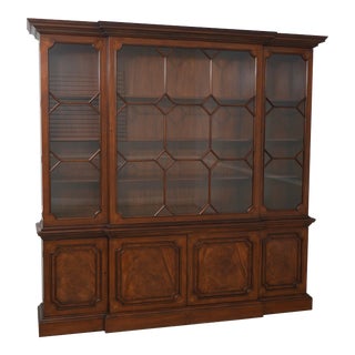 Baker Stately Homes Mahogany Breakfront Bookcase For Sale