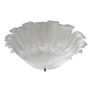 1970s Mid-Century Modern Murano Glass Large Flush Mount For Sale