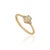 Natural Oval Cabochon Opal Ring With Trio Diamonds in 14k Yellow Gold Size 4 For Sale - Image 4 of 16