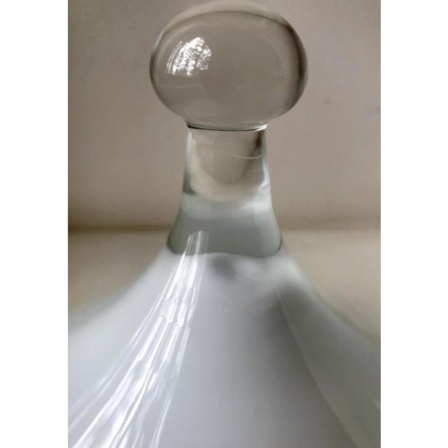 Giant Vintage Murano Glass Compote Candy Dish in White For Sale - Image 11 of 12