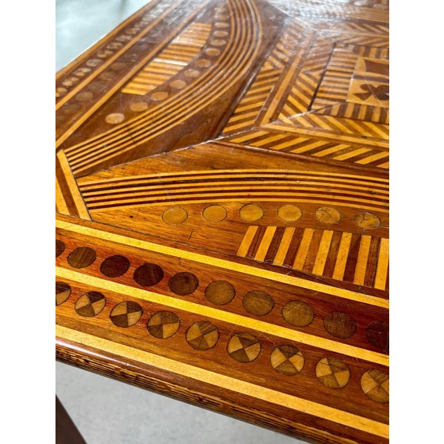 Mid 20th Century Game Table With Card Icon Inlay For Sale - Image 9 of 10