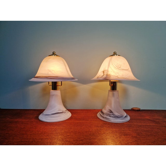 Mushroom Lamps in Marbled Murano Glass, Italy, 1970s, Set of 2 For Sale - Image 13 of 15