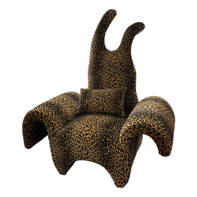 Curvaceous Leopard Print Custom Chair For Sale