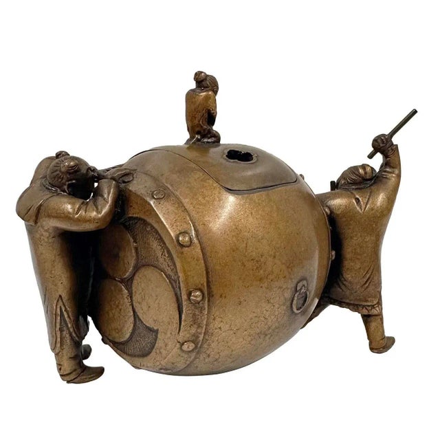 Antique Japanese Bronze Koro (Incense Burner) For Sale - Image 4 of 11