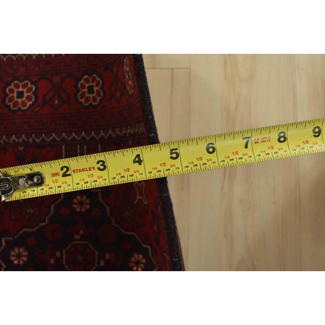Turkmen Rug 4’1” X 6’6” Red Wool Tribal Hand-Knotted Oriental Carpet For Sale - Image 10 of 12