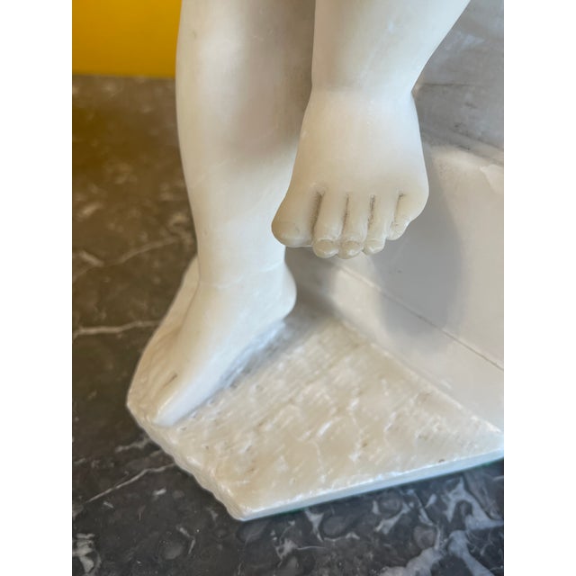 Antique Italian Marble Sculpture of a Child in the Style of Canova For Sale - Image 9 of 11