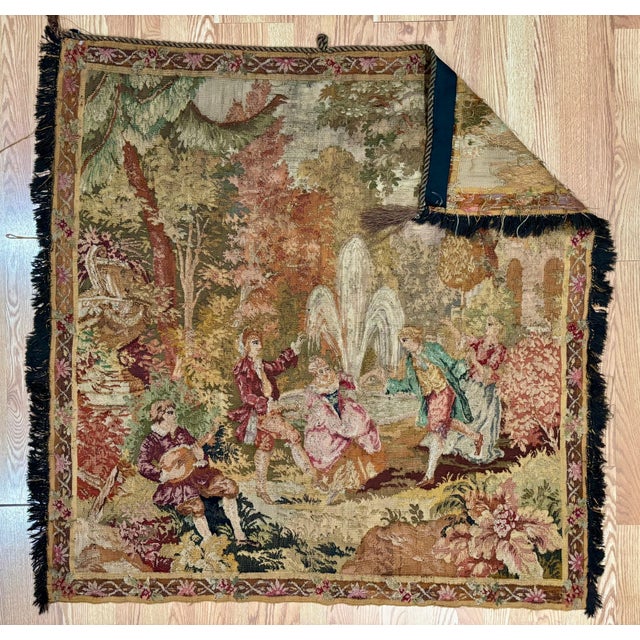 Early 20th-Century Belgian Figural Tapestry 4'4" X 4'5" For Sale In Washington DC - Image 6 of 7