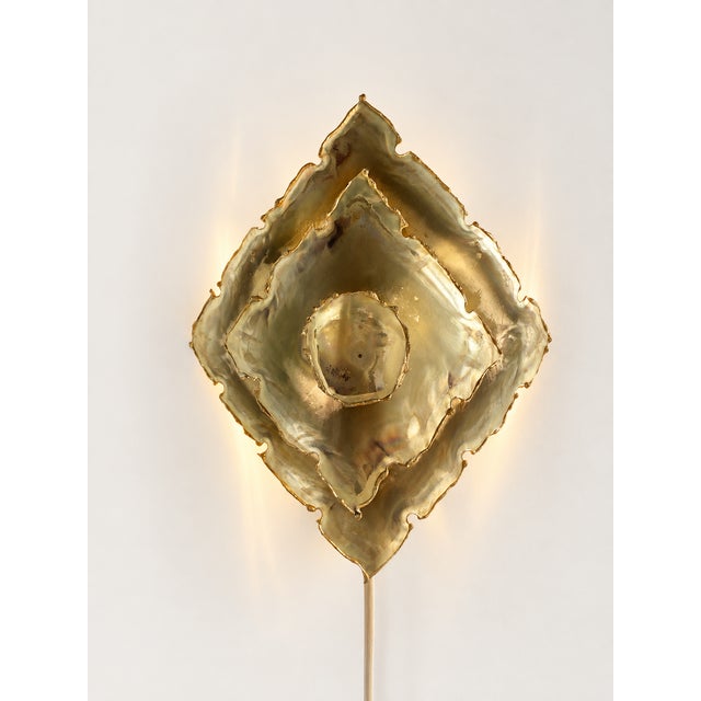 Brutalist Torch-Cut Brass Wall Light by Svend Aage Holm-Sørensen, 1960s For Sale - Image 10 of 10