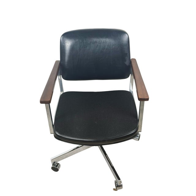 Mid 20th Century Mid-Century Chrome Swivel Office Chair For Sale - Image 5 of 18