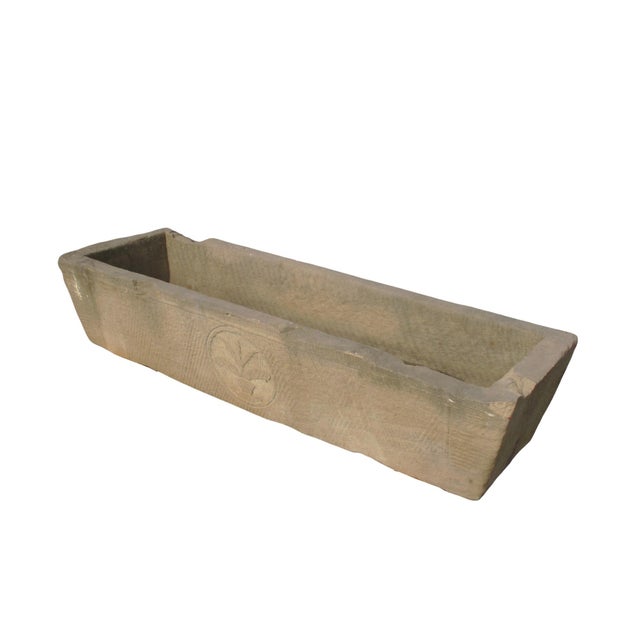 71" Inch Long Hand Chiseled Stone Trough 64 For Sale - Image 9 of 12