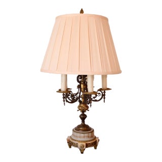 Bronze and Alabaster Belle Époque Era Antique Lamp For Sale