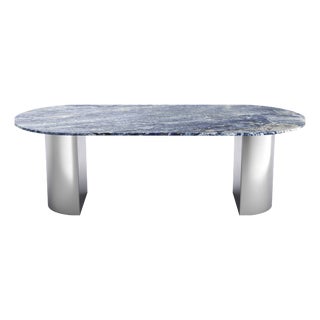 Refleko Oblong Dining Table in Blue Bahia Granite from Stone Valley For Sale