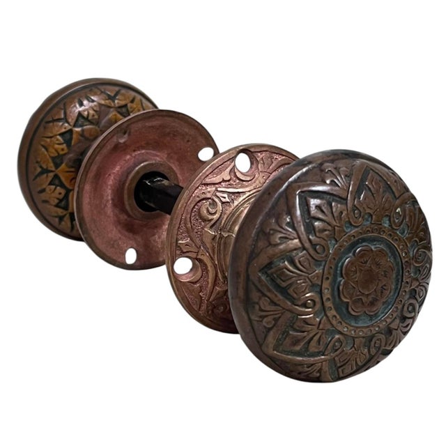 Add an eclectic touch of quality hardware to your door with this exceptional pair of American cast bronze door knobs by...